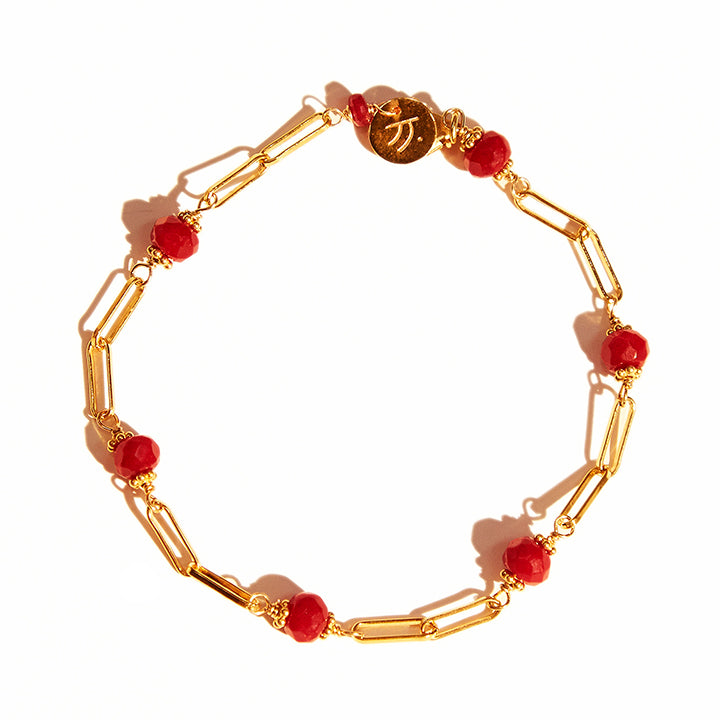 Ruby gold bracelet