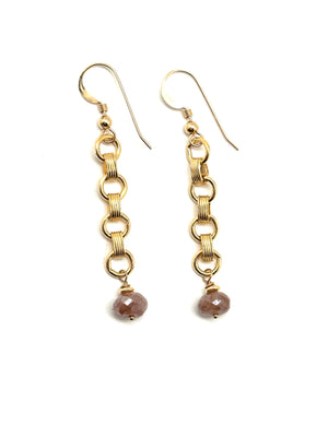 Moonstone 14K Gold Link Earrings
