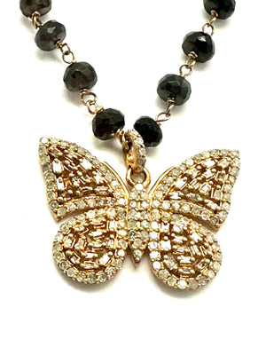 Butterfly Cats Eye Diamond Necklace