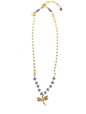 Ethereal Dragonfly Tanzanite Necklace