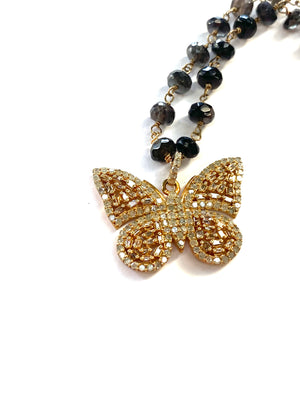 Butterfly Cats Eye Diamond Necklace