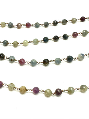 Natural Multi-Colored Sapphire Necklace