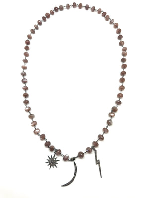 Brown Moonstone Celestial Necklace