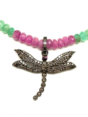 Diamond Dragonfly Sapphire Necklace