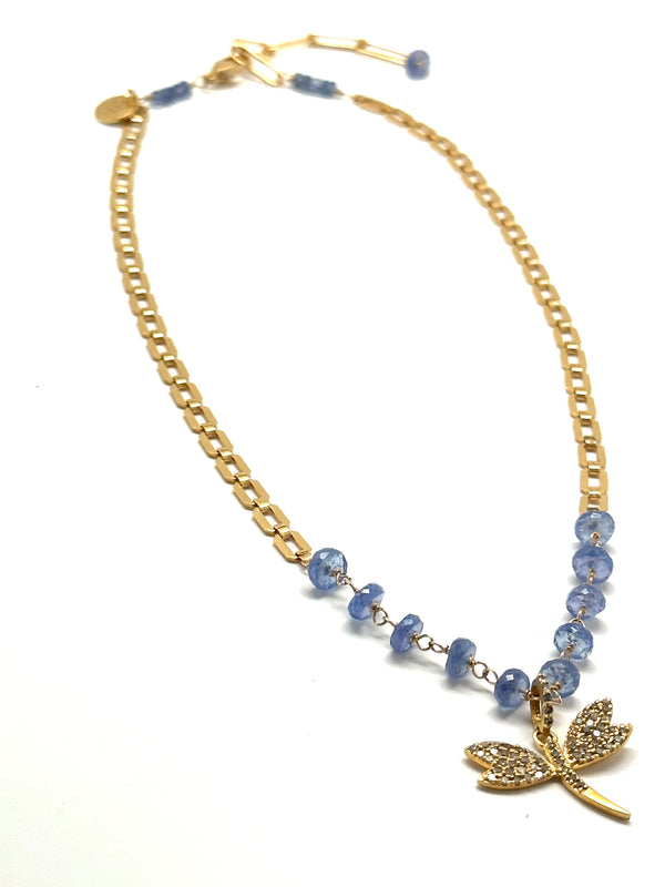Ethereal Dragonfly Tanzanite Necklace