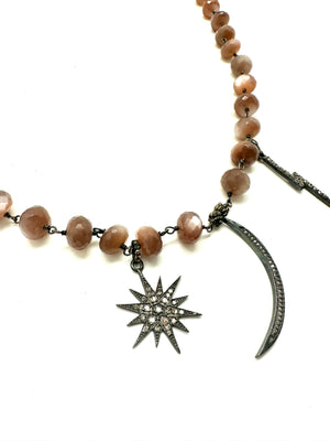 Brown Moonstone Celestial Necklace