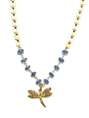 Ethereal Dragonfly Tanzanite Necklace\