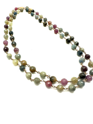 Natural Multi-Colored Sapphire Necklace