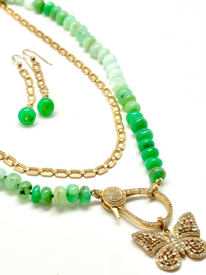 New Beginnings Green Fluorite Necklace Earrings