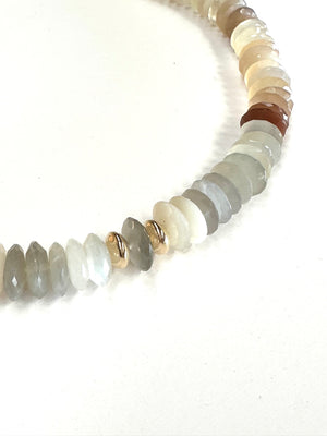 Multicolored Moonstone Unique Necklace