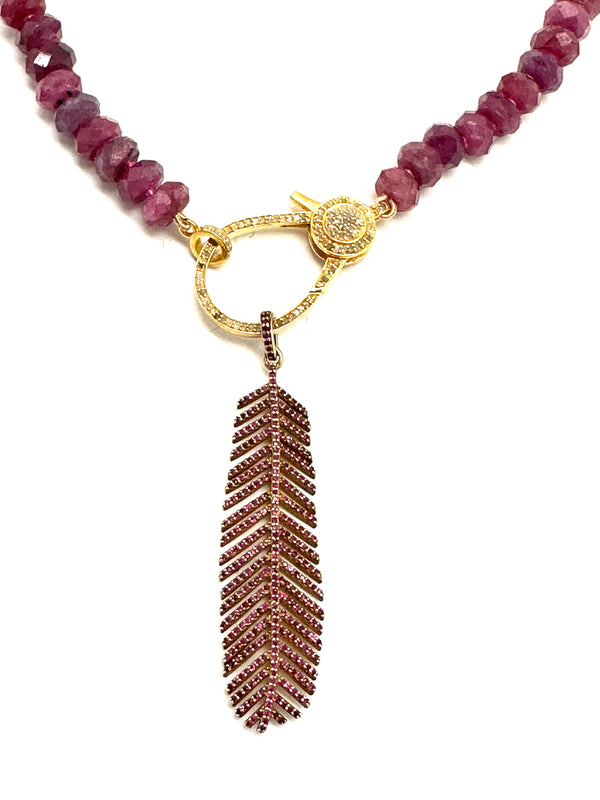 Boundless Ruby Feather Necklace