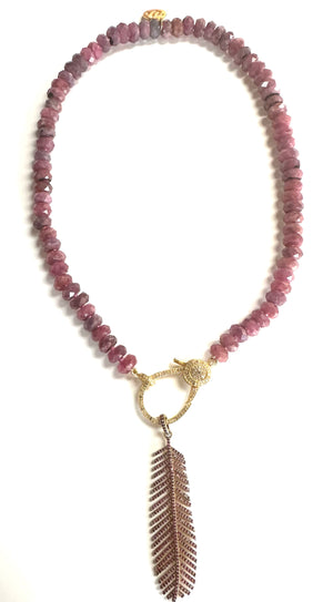 Boundless Ruby Feather Necklace