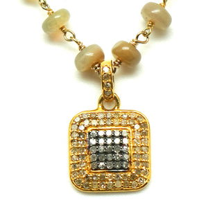 Ray of Light Opal Diamond Necklace