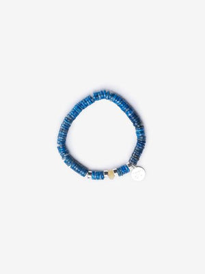 Blue Lapis Bracelet with Yellow Jade 