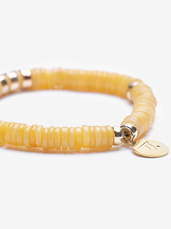 Yellow Jade Plush Gold Bracelet