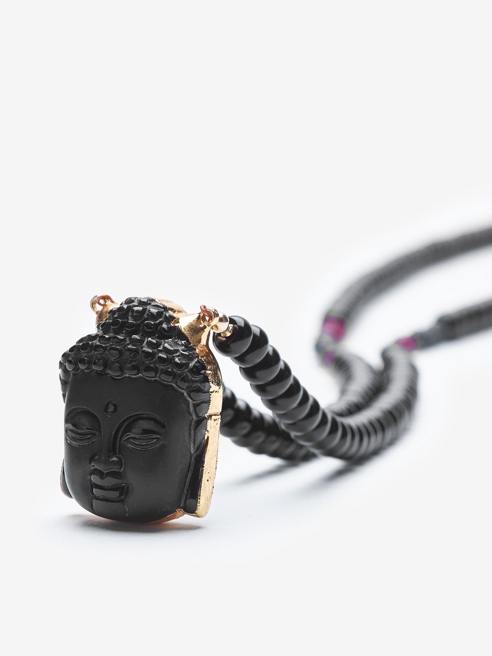 Black Obsidian Laughing Happy Buddha Pendant Necklace, Obsidian Beaded  Necklace - Etsy