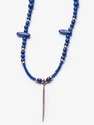 Blue Lapis Diamond Necklace