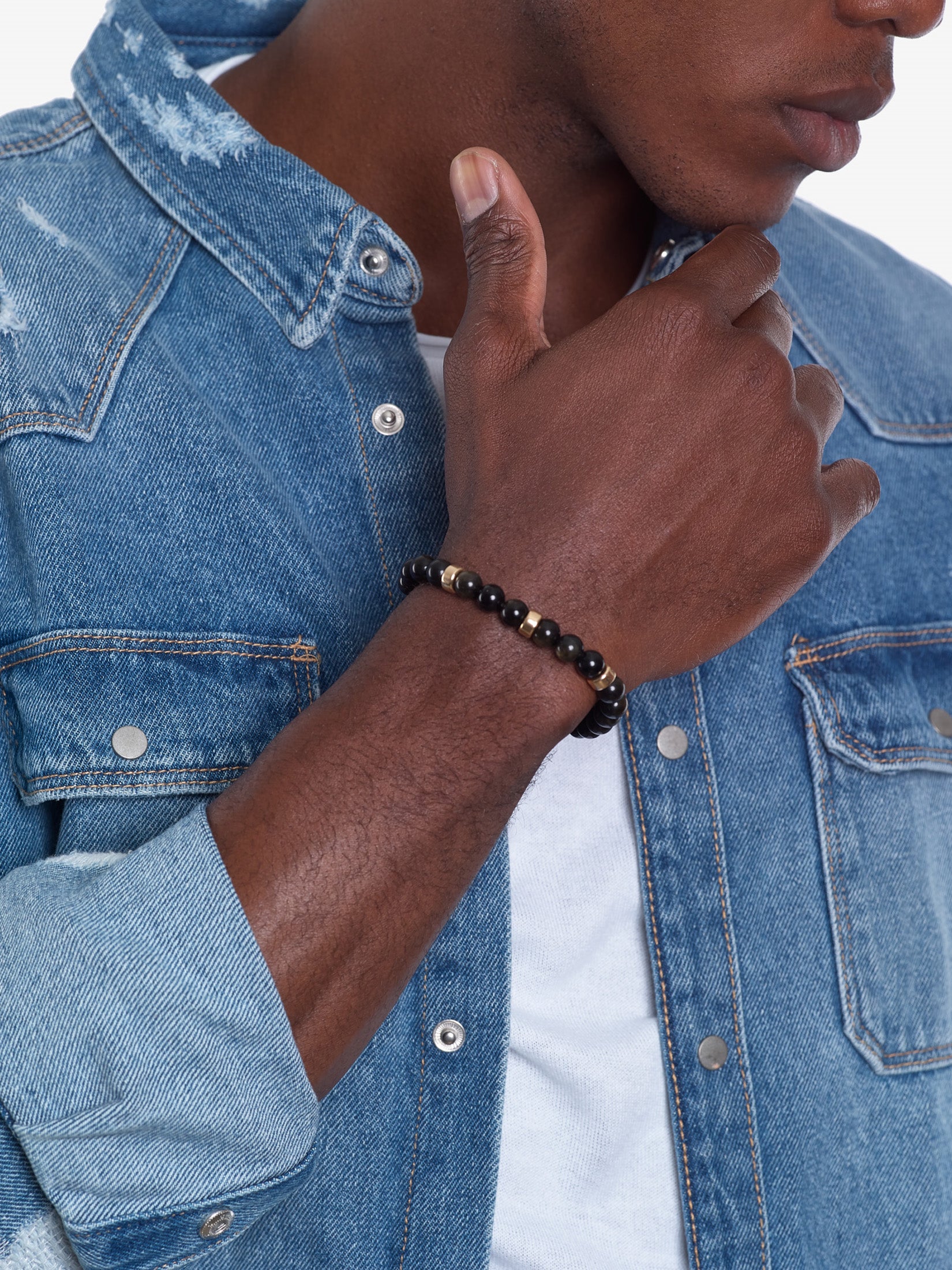 Black Golden Obsidian Bracelets Jada Jo Jewelry - Main Image