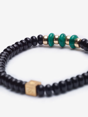 Green Malachite and Black Onyx Thimphu Bracelet