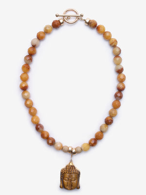 Buddha Yellow Jade Necklace