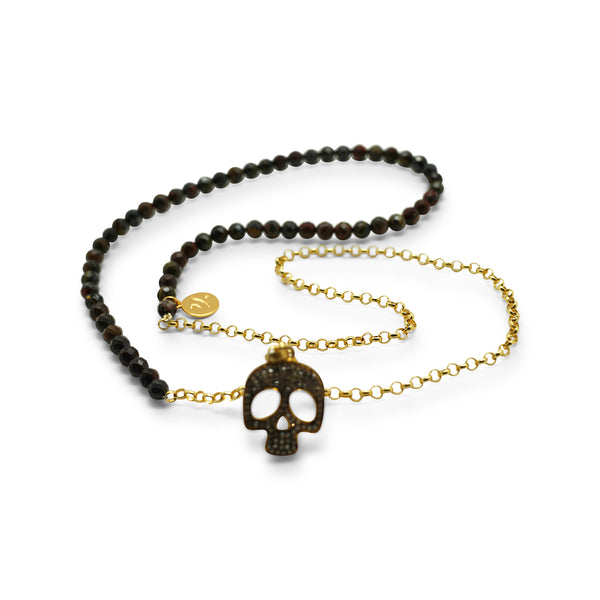 Skull and Bones Diamond Necklace - Last One