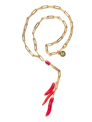 Scarlet Lariat Necklace