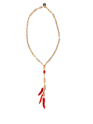 Scarlet Lariat Necklace