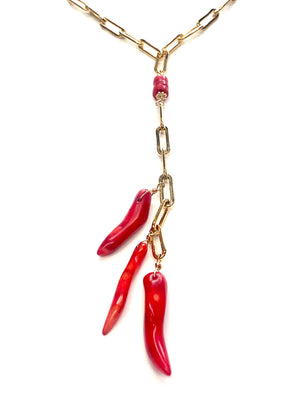 Scarlet Lariat Necklace