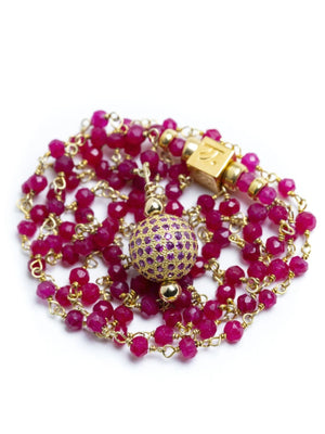 Pink Sapphire and Ruby Dodoma Necklace - Last One