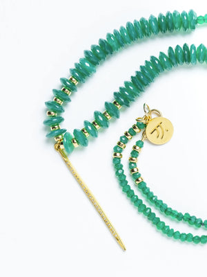 Green Love Diamond Onyx Necklace