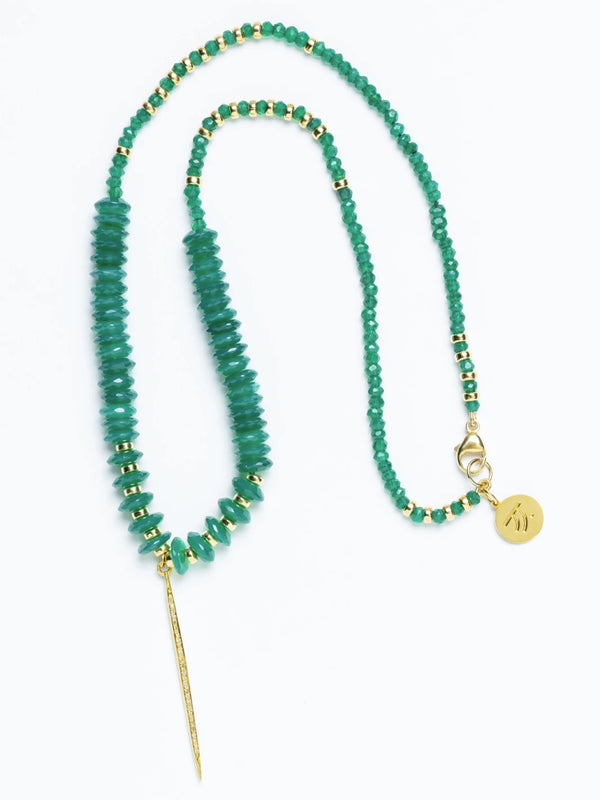Diamond Green Onyx Love Necklace