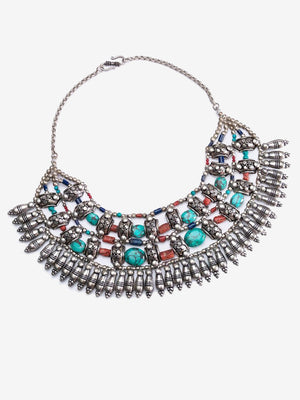 Goddess Armor - Turquoise Coral Lapis Necklace - One of a Kind | Jada Jo
