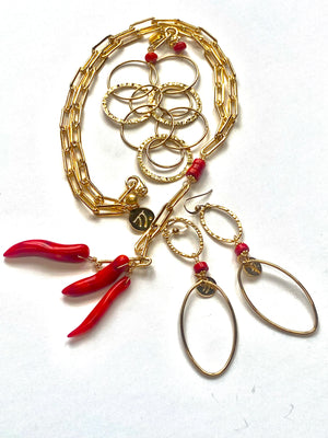 Scarlet Gold Earrings