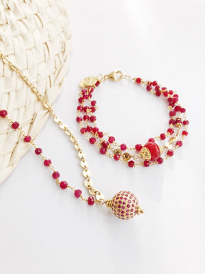 Cinta Ruby Pink Sapphire Necklace